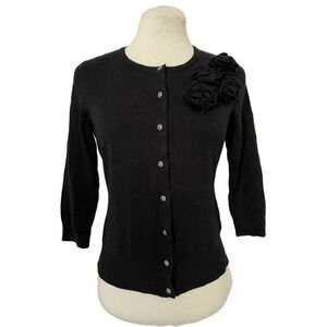 NEW York & Company Rhinestone Front Black Sweater Size S